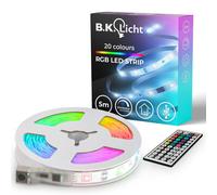 B.K.Licht - USB LED Strip 5 m with Remote Control, Colourful RGB Light, Dimmable, LED Strip, Room Decoration, Gaming Decoration, LED Strip, LED Light Strip, 500 x 0.2 x 1 cm, White