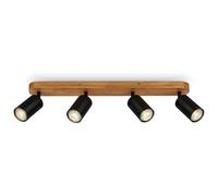 B.K.Licht - Adjustable Ceiling Light, GU10 Socket, max. 9 W, Ceiling lamp, lamp, Living Room, Bedroom, Kitchen, Ceiling Spotlight, 55 cm, Black-Wood