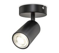B.K.Licht Wall Light/Ceiling Lamp, Adjustable Spot, GU10 Socket, Bulb not Included, Rotatable Spotlight for Living Room, Bedroom, Corridor, Metal Spot, Flexible Design IP20 230V, 9x9 cm, Matt Black