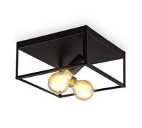 B.K.Licht Black 2xE27 60W Requires Bulb Ceiling Light B.K.Licht Black