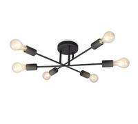 B.K.Licht Black 6xE27 Requires Bulb Ceiling Light B.K.Licht Black
