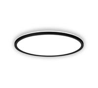 B.K.Licht - LED Panel, Slim, 4000K Neutral White, Indirect Backlighting, IP44 Splash-Proof, Ceiling Lights, Bathroom Light, Bathroom Lights Ceiling, Living Room, 24 x 3 cm, Black