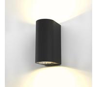 B.k.licht Black Outdoor Wall Light Led Ip44 Waterproof Lamp Gu10 Bulbs Included 2X 400Lm