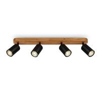 B.K.Licht Black Wood Ceiling Light Spotlight 3-Way Spot GU10 Bulb Not Incl 550mm B.K.Licht Black