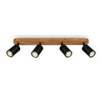 B.K.Licht Briloner Black Wood Ceiling Light Spotlight 3-Way Spot Gu10 Bulbs Sold Separately 550X60X85mm