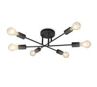 6 Way Vintage Ceiling Lamp Chandelier Light Retro Industrial E27 Black Rustic