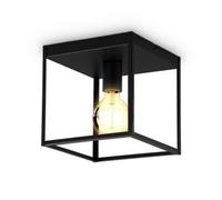 B.k.licht Bulb Socket E27 Black Metal Shade Ceiling Lamp