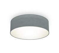B.K.Licht - Fabric Ceiling Light, Flush Mount Textile Lampshade, 1 E27 Socket, max. 40 watt Bulb, Livingroom Ceiling Light, Bedroom Ceiling Light, Hallway Lighting, Soft Light Lamp, 30x10 cm, Grey