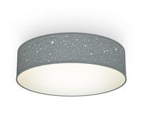 B.k.licht Bulb Socket E27 Grey Fabric Shade Ceiling Lamp (Dia)38Cm