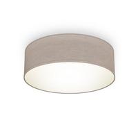 B.K.Licht - Ceiling Light with Fabric Light Shade, Flush Mount Light Fitting, E27 Socket, max. 40 watt Bulb, Livingroom, Bedroom Ceiling Lights, Hallway Lighting, Soft Light Lamp, 30x10 cm, Taupe