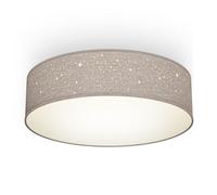 B.k.licht Bulb Socket E27 Taupe Fabric Shade Ceiling Lamp (Dia)38Cm
