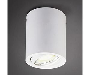 B.K.Licht Ceiling LED Spotlight, GU10 Bulb Included, 5W, Warm Light 3.000K, 400Lm, Surface Mounted Downlight, Adjustable spot, Ø3.15in, Flush Mount, Ceiling Light for Living Room, Hallway, Corridor