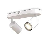 B.K.Licht Ceiling Light, 2 Adjustable Spots, GU10 Sockets, Bulbs not Included, Rotatable Spotlight for Kitchen, Dining Room, Bedroom, Metal Spotbar, Flexible Design IP20 230V, 27 cm / 10.6 cm, White