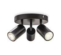 B.K.Licht Ceiling Light, 3 Rotatable Spots, GU10 Sockets, Bulbs not Included, Spotlight for Kitchen, Dining Room, Bedroom, Metal Spotlight Ceiling Lamp, Flexible Design IP20 230V, 9/19 cm, Black