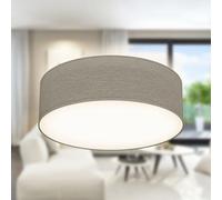 B.k.licht Bulb Socket E27 Taupe Fabric Shade Ceiling Lamp (Dia)30Cm