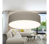 B.K.Licht - Ceiling Light with Fabric Light Shade, Flush Mount Light Fitting, 2 E27 Sockets, max. 40 watt Bulb, Livingroom, Bedroom Ceiling Lights, Hallway Lighting, Soft Light Lamp, 38x10 cm, Taupe
