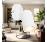 B.K.Licht - EEK A indoor LED wall light, swivelling, 3000K warm white, 2W, 450 lumens, approx. 50,000 hours of light, reading light, living room lamp, lamp, wall lamp, kitchen lamp, 8x15.5cm, white