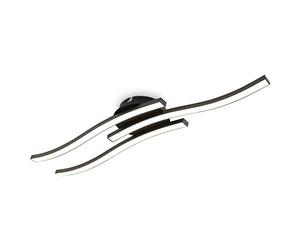 B.K.Licht Elegant Curved Design LED Ceiling Light, 3 Built-in LED Boards Included, 3x6W 3x480Lm, Warm White Light 3000K, 22.2in Long, Black Modern Ceiling Fixture for Living Rooms and bedrooms IP20