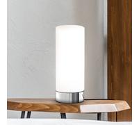 B.K. Licht Gari table lamp, height 24.5 cm, chrome/white, glass, E14