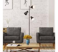 B.K. Licht Gide floor lamp, 3-bulb, black, metal, E27