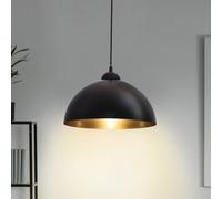 B.K. Licht Goldi hanging light, set of 2, black/gold, Ø 30 cm, metal, E27