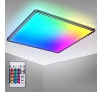 B.K.Licht I RGB LED Ceiling lamp I Ultra Flat LED Panel I Colour Change I RGBW Ceiling Light dimmable I Backlight Effect I Remote Control I Black