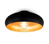 B.K.Licht Industrial Ceiling Light, Diameter 39.5cm/155.5in, E27 Socket, Bulb not Included max 60W, Vintage Lamp for Living Room, Dining Room, Bedroom, Black&Gold, Metal, Retro Style, IP20