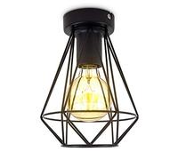 B.K.Licht Industrial Ceiling Light, E27 Socket, Bulb not Included max 40W, Diameter 165mm/6,3in, Vintage Lamp for Kitchen, Black Metal, Retro Style