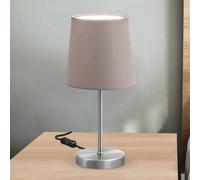 B.K. Licht Kaneo table lamp, taupe, height 30.8 cm, metal, textile, E14