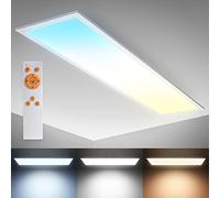 B.K.Licht LED Ceiling Light, 1 meter/39in, Dimmable via Remote Control, CCT Warm to Cold Light, Built-in LED Board 24W 2200Lm, Ultra Flat Ceiling lamp with Timer, White, 1000x250x63mm/39.3x9.8x2.4in