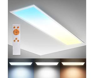 B.K.Licht LED Ceiling Light, 1 meter/39in, Dimmable via Remote Control, CCT Warm to Cold Light, Built-in LED Board 24W 2200Lm, Ultra Flat Ceiling lamp with Timer, White, 1000x250x63mm/39.3x9.8x2.4in
