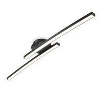 B.K.Licht LED Ceiling Light, 12W, 1300Lm, Warm White Light 3000K, Built-in LED Boards, 1 Adjustable bar, Curved Design, Black Ceiling Fixture for bedrooms