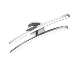 B.K.Licht LED Ceiling Light, 12W, 960Lm, Warm White Light 3000K, Built-in LED Boards Included, 1 Adjustable bar, 21in Long, Modern Ceiling Fixture for bedrooms, Brushed Aluminium Finish, 230V IP20