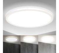 B.K.Licht LED Ceiling Light, 3 Levels Dimming, Built-in 22W LED Board, 4000K Neutral White, 3000Lm, Ø16.5in, Ultra-Flat, Memory Function, Indirect Ceiling Backlight, Modern Round Ceiling Panel, IP20