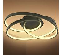 B.K.Licht LED Ceiling Light, Ring Shape, 35W, Warm White Light 3000K, 4600Lm, Ceiling lamp for Living Room lamp and Bedroom, Black Finish