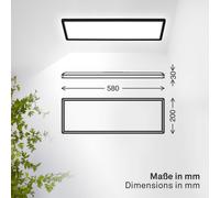 B.K. Licht LED panel Shallow on/off, 58 x 20 cm, black, 840 backlight