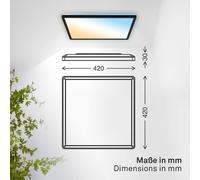 B.K. Licht LED panel Shallow Remote CCT, 42 x 42 cm, black, backlight