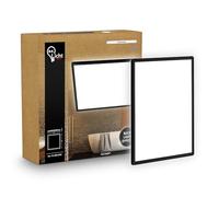 B.K.Licht - LED Panel, Slim, 4000K Neutral White, Indirect Backlighting, IP44 Splash-Proof, Ceiling Lights, Bathroom Light, Bathroom Lights Ceiling, Living Room, 29 x 29 x 3 cm, Black