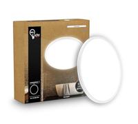 B.K.Licht - LED Panel, Slim, 4000K Neutral White, Indirect Backlighting, IP44 Splash-Proof, Ceiling Lights, Bathroom Light, Bathroom Lights Ceiling, Living Room, 29 x 3 cm, White