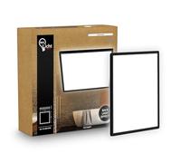 B.K.Licht - LED Panel, Slim, 4000K Neutral White, Indirect Backlighting, IP44 Splash-Proof, Ceiling Lights, Bathroom Light, Bathroom Lights Ceiling, Living Room, 24 x 24 x 3 cm, Black