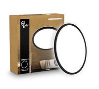 B.K.Licht - LED Panel, Slim, 4000K Neutral White, Indirect Backlighting, IP44 Splash-Proof, Ceiling Lights, Bathroom Light, Bathroom Lights Ceiling, Living Room, 42 x 3 cm, Black