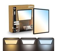 B.K.Licht - LED Panel with Remote Control, Slim, Dimmable, Adjustable CCT from Warm to Daylight White, IP44, Ceiling Lights, Bathroom Light, Bathroom Lights Ceiling, Living Room, 42x42x3 cm, Black