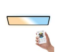 B.K.Licht - LED Panel with Remote Control, Slim, Dimmable, Adjustable CCT from Warm to Daylight White, IP44, Ceiling Lights, Bathroom Light, Bathroom Lights Ceiling, Living Room, 58x20x3 cm, Black