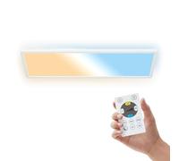 B.K.Licht White Bathroom Ceiling Light CCT Slim Panel Dimmable Remote IP44 580mm B.K.Licht White