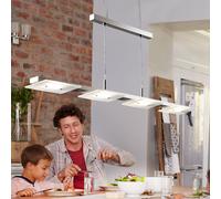 B.K. Licht LED pendant light Dina, 4-bulb, nickel, height-adjustable, 3,000 K