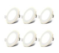 B.k.licht Led Recessed Spotlights Set Of 6 Lights 4.9W Downlights Ultra Slim 68mm White