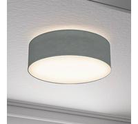 B.K. Licht Litora ceiling light, grey, Ø 30 cm, textile, E27