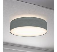 B.K. Licht Litora ceiling light, grey, Ø 38 cm, textile, E27