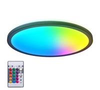 B.k.licht Mains-Powered Led Black Dimmable Led Panel (Dia)42Cm