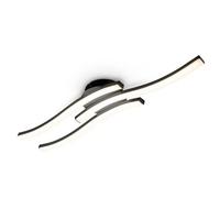 B.K.Licht Elegant Curved Design LED Ceiling Light, 3 Built-in LED Boards Included, 3x6W 3x480Lm, Warm White Light 3000K, 22.2in Long, Black Modern Ceiling Fixture for Living Rooms and bedrooms IP20